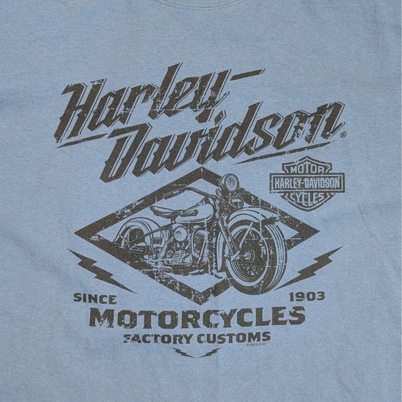 Harley Davidson Horny Toad Temple Texas Long Sleeve T-Shirt Blue XL 23x28 2-side - Picture 3 of 8